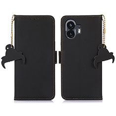 Funda de Cuero Cartera con Soporte Carcasa A11D para Nothing Phone 2 Negro