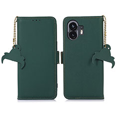 Funda de Cuero Cartera con Soporte Carcasa A11D para Nothing Phone 2 Verde