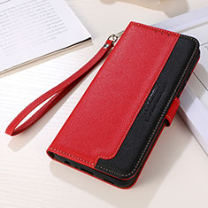 Funda de Cuero Cartera con Soporte Carcasa A11D para Samsung Galaxy S22 5G Rojo