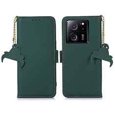 Funda de Cuero Cartera con Soporte Carcasa A11D para Xiaomi Mi 13T 5G Verde