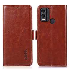 Funda de Cuero Cartera con Soporte Carcasa A12D para Nokia C22 Marron