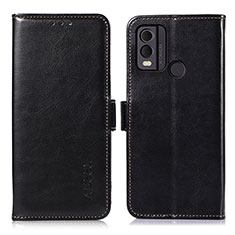 Funda de Cuero Cartera con Soporte Carcasa A12D para Nokia C22 Negro