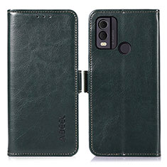 Funda de Cuero Cartera con Soporte Carcasa A12D para Nokia C22 Verde