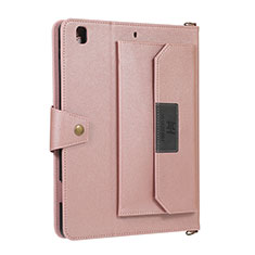 Funda de Cuero Cartera con Soporte Carcasa AD1 para Apple iPad Air 2 Oro Rosa