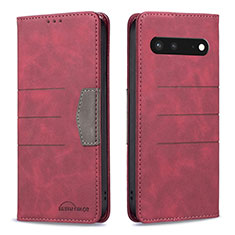 Funda de Cuero Cartera con Soporte Carcasa B01F para Google Pixel 7 5G Rojo