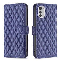 Funda de Cuero Cartera con Soporte Carcasa B01F para Motorola Moto E32 Azul