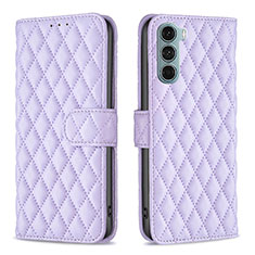 Funda de Cuero Cartera con Soporte Carcasa B01F para Motorola Moto Edge S30 5G Morado