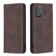 Funda de Cuero Cartera con Soporte Carcasa B01F para Motorola Moto G Play (2023) Marron