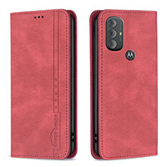 Funda de Cuero Cartera con Soporte Carcasa B01F para Motorola Moto G Power (2022) Rojo