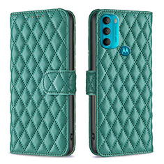 Funda de Cuero Cartera con Soporte Carcasa B01F para Motorola Moto G71 5G Verde