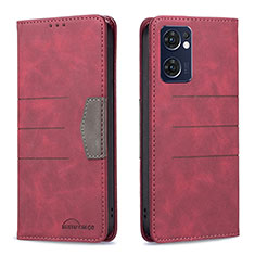 Funda de Cuero Cartera con Soporte Carcasa B01F para OnePlus Nord CE 2 5G Rojo