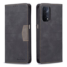 Funda de Cuero Cartera con Soporte Carcasa B01F para Oppo A54 5G Negro