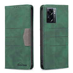 Funda de Cuero Cartera con Soporte Carcasa B01F para Oppo A57 5G Verde