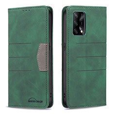 Funda de Cuero Cartera con Soporte Carcasa B01F para Oppo A74 4G Verde