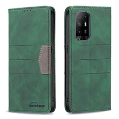 Funda de Cuero Cartera con Soporte Carcasa B01F para Oppo A94 5G Verde