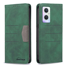 Funda de Cuero Cartera con Soporte Carcasa B01F para Oppo A96 5G Verde