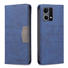 Funda de Cuero Cartera con Soporte Carcasa B01F para Oppo F21 Pro 4G Azul