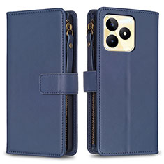 Funda de Cuero Cartera con Soporte Carcasa B01F para Realme C51 Azul