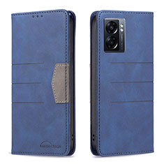 Funda de Cuero Cartera con Soporte Carcasa B01F para Realme Q5i 5G Azul