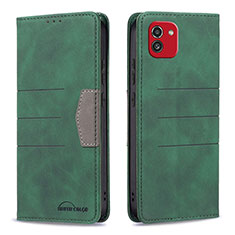 Funda de Cuero Cartera con Soporte Carcasa B01F para Samsung Galaxy A03 Verde