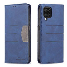 Funda de Cuero Cartera con Soporte Carcasa B01F para Samsung Galaxy A12 Azul