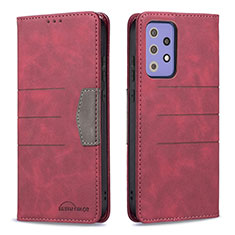 Funda de Cuero Cartera con Soporte Carcasa B01F para Samsung Galaxy A72 4G Rojo