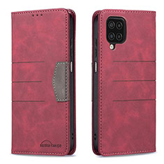 Funda de Cuero Cartera con Soporte Carcasa B01F para Samsung Galaxy F12 Rojo