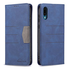 Funda de Cuero Cartera con Soporte Carcasa B01F para Samsung Galaxy M02 Azul