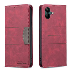 Funda de Cuero Cartera con Soporte Carcasa B01F para Samsung Galaxy M04 Rojo