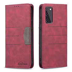 Funda de Cuero Cartera con Soporte Carcasa B01F para Samsung Galaxy S20 FE 4G Rojo