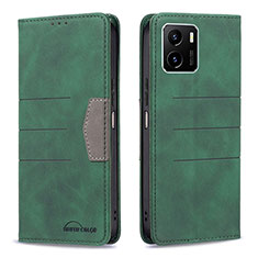 Funda de Cuero Cartera con Soporte Carcasa B01F para Vivo Y01A Verde