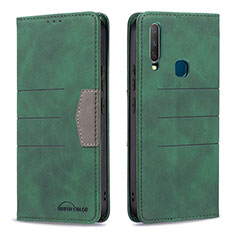 Funda de Cuero Cartera con Soporte Carcasa B01F para Vivo Y11 Verde