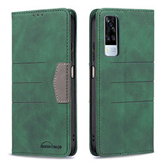 Funda de Cuero Cartera con Soporte Carcasa B01F para Vivo Y31 (2021) Verde