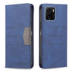 Funda de Cuero Cartera con Soporte Carcasa B01F para Vivo Y32t Azul