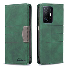 Funda de Cuero Cartera con Soporte Carcasa B01F para Xiaomi Mi 11T 5G Verde