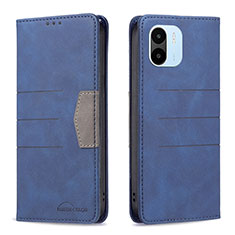 Funda de Cuero Cartera con Soporte Carcasa B01F para Xiaomi Poco C50 Azul