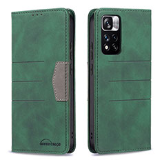 Funda de Cuero Cartera con Soporte Carcasa B01F para Xiaomi Poco X4 NFC Verde