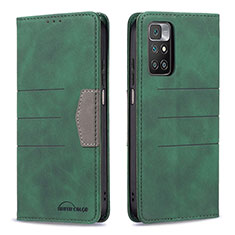 Funda de Cuero Cartera con Soporte Carcasa B01F para Xiaomi Redmi 10 (2022) Verde