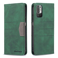 Funda de Cuero Cartera con Soporte Carcasa B01F para Xiaomi Redmi Note 10 5G Verde