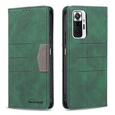 Funda de Cuero Cartera con Soporte Carcasa B01F para Xiaomi Redmi Note 10 Pro 4G Verde