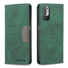 Funda de Cuero Cartera con Soporte Carcasa B01F para Xiaomi Redmi Note 10T 5G Verde