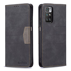 Funda de Cuero Cartera con Soporte Carcasa B01F para Xiaomi Redmi Note 11 4G (2021) Negro