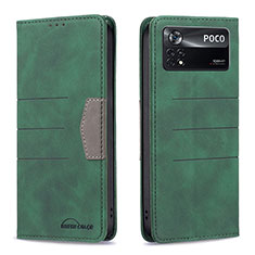 Funda de Cuero Cartera con Soporte Carcasa B01F para Xiaomi Redmi Note 11E Pro 5G Verde