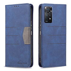 Funda de Cuero Cartera con Soporte Carcasa B01F para Xiaomi Redmi Note 12 Pro 4G Azul