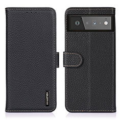 Funda de Cuero Cartera con Soporte Carcasa B01H para Google Pixel 6 5G Negro