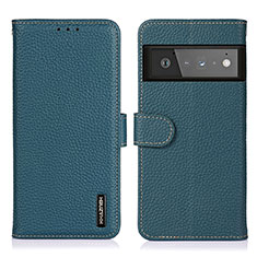 Funda de Cuero Cartera con Soporte Carcasa B01H para Google Pixel 6 Pro 5G Verde