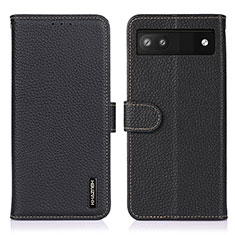 Funda de Cuero Cartera con Soporte Carcasa B01H para Google Pixel 6a 5G Negro