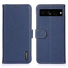 Funda de Cuero Cartera con Soporte Carcasa B01H para Google Pixel 7 Pro 5G Azul