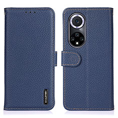 Funda de Cuero Cartera con Soporte Carcasa B01H para Huawei Honor 50 5G Azul