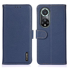 Funda de Cuero Cartera con Soporte Carcasa B01H para Huawei Honor 50 Pro 5G Azul